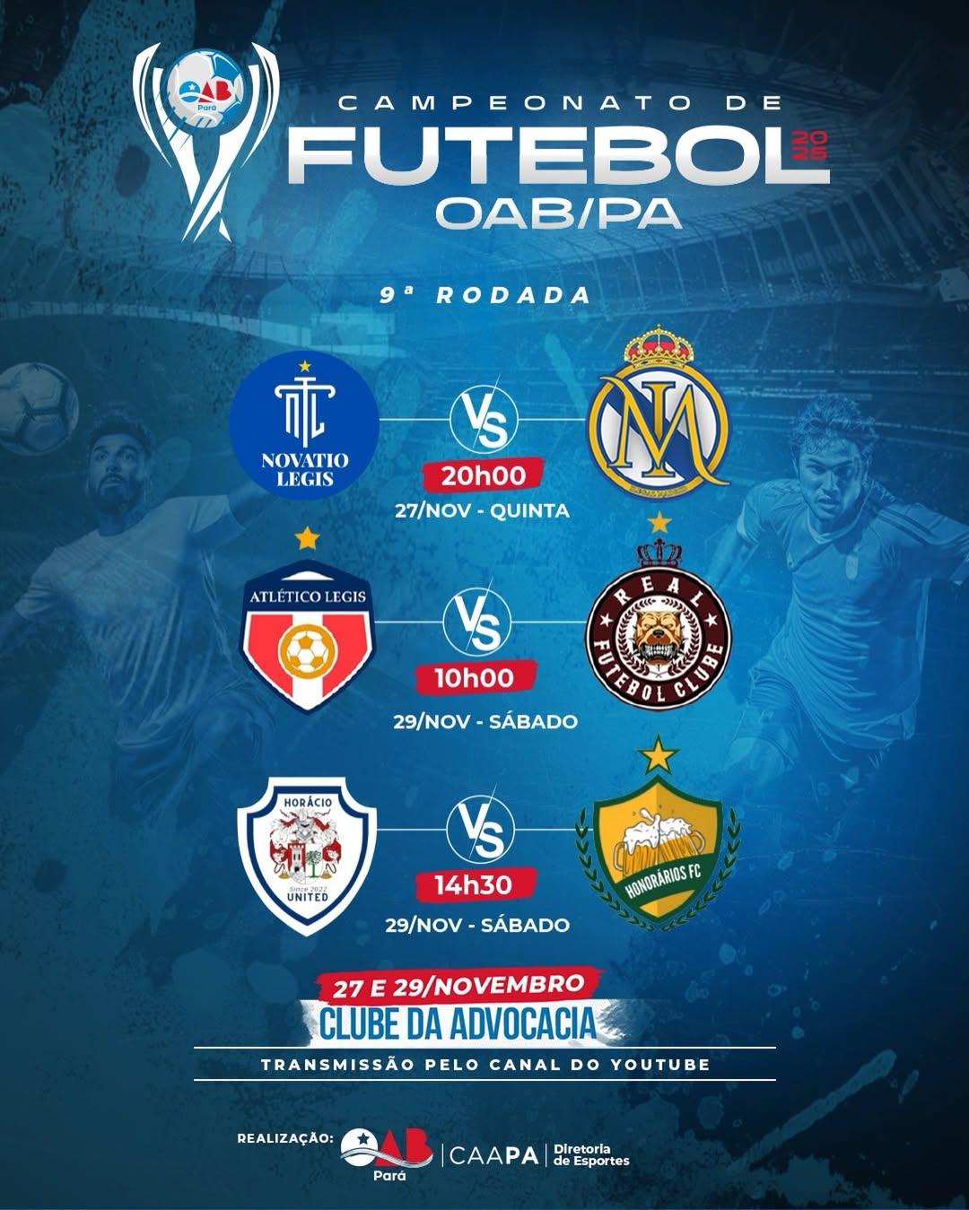 Campeonato de Futebol OAB/PA – 9ª Rodada.