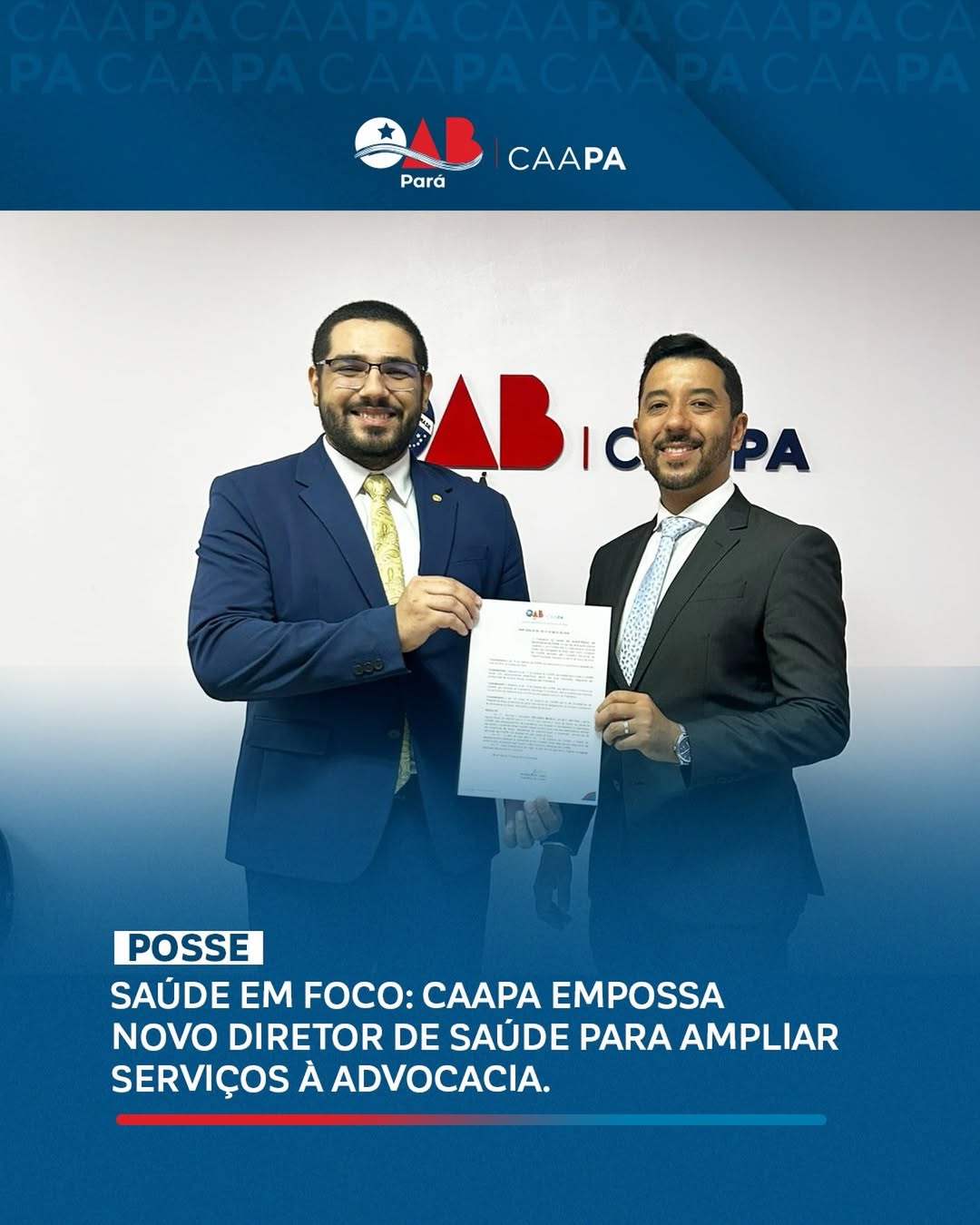 Saúde em Foco: CAAPA empossa novo Diretor de Saúde para Ampliar Serviços à Advocacia.