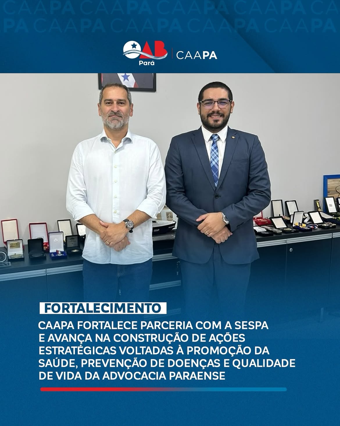 Na manhã de ontem, 14/07, o diretor de saúde da CAAPA, Murilo Jatahy, realizou uma reunião institucional com o Secretário de Estado de Saúde Pública do Pará, Ualame Machado.