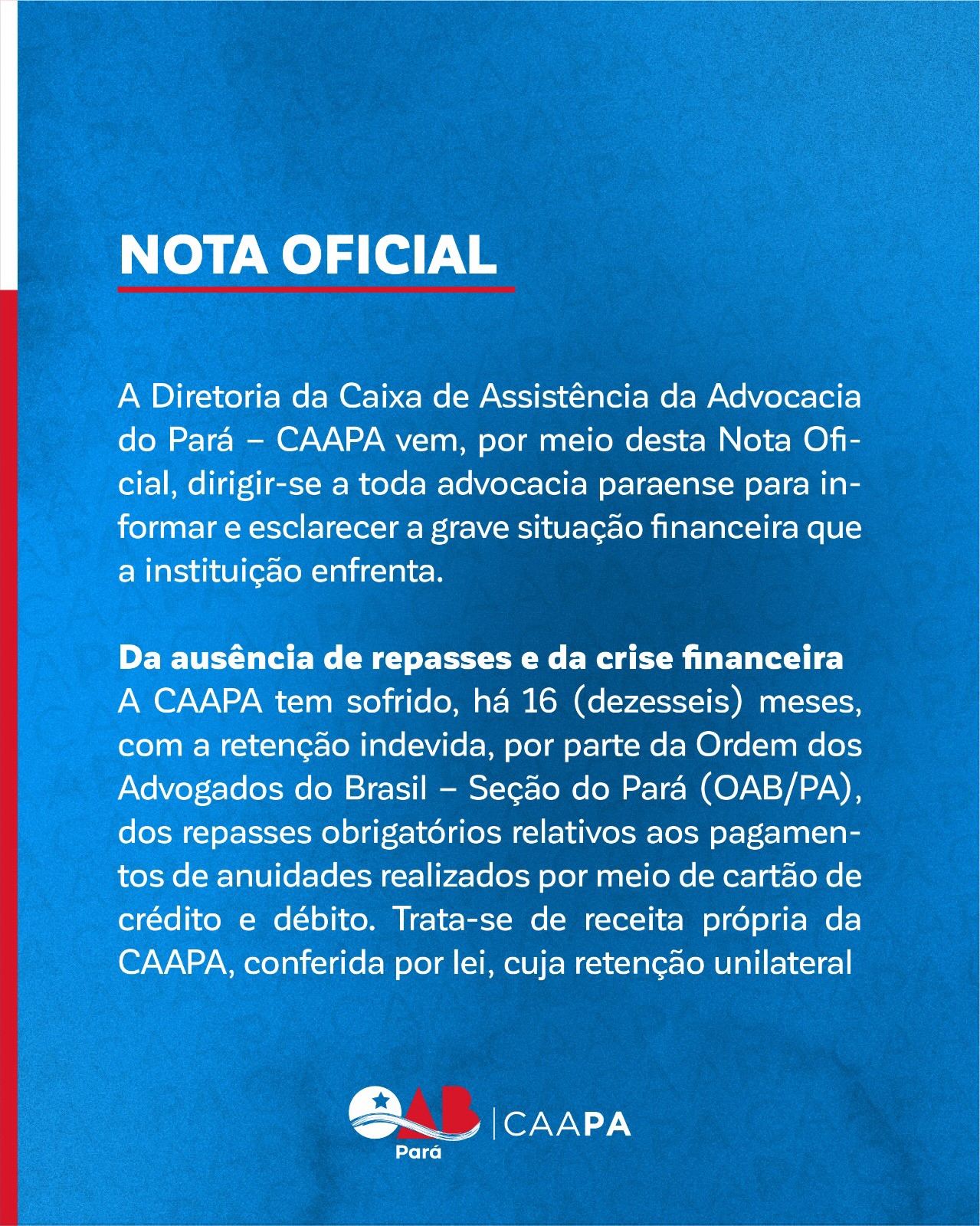 NOTA OFICIAL